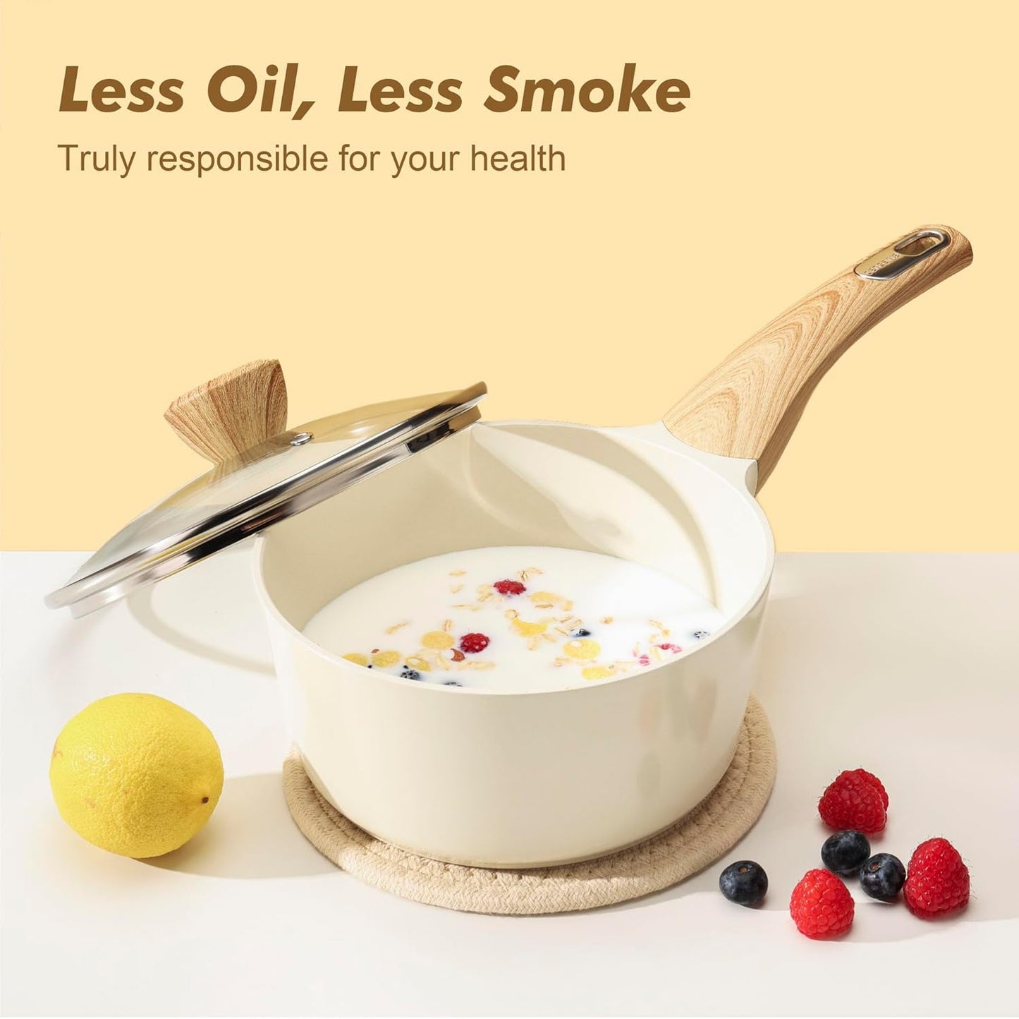 SENSARTE 14-Piece Ceramic Cookware Set – Non Stick Pots & Pans Induction Safe