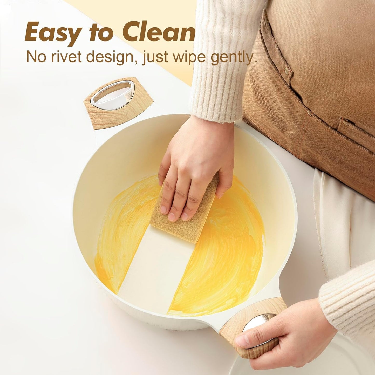 SENSARTE 14-Piece Ceramic Cookware Set – Non Stick Pots & Pans Induction Safe