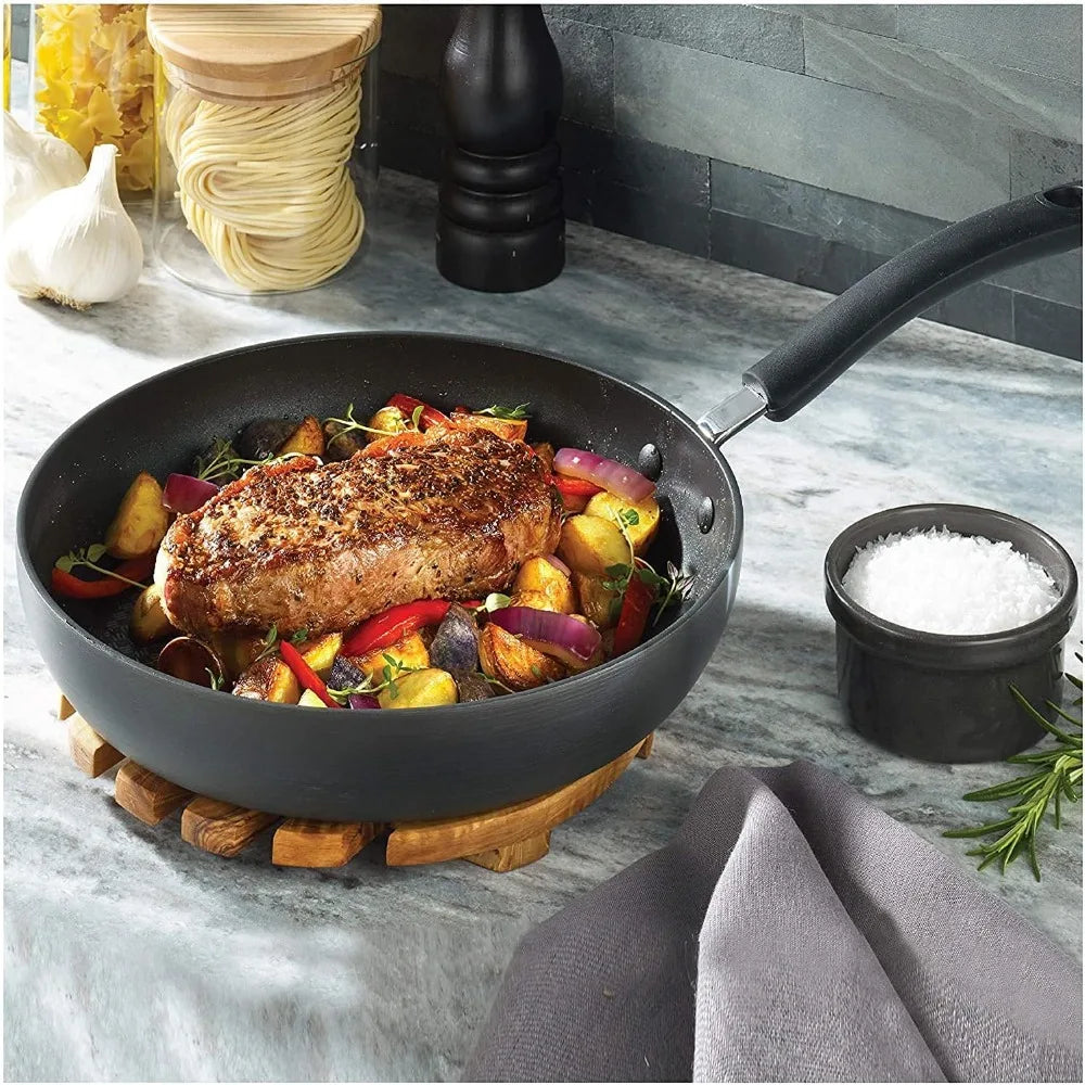 T-fal Ultimate Hard Anodized Nonstick Frying Pan Set – 8" & 10", Oven Safe Up to 400°F